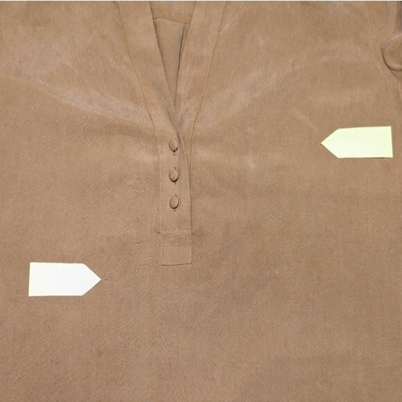 Soft Surroundings 100% Silk Long Sleeves Tunic in Brown - Picture 12 of 14